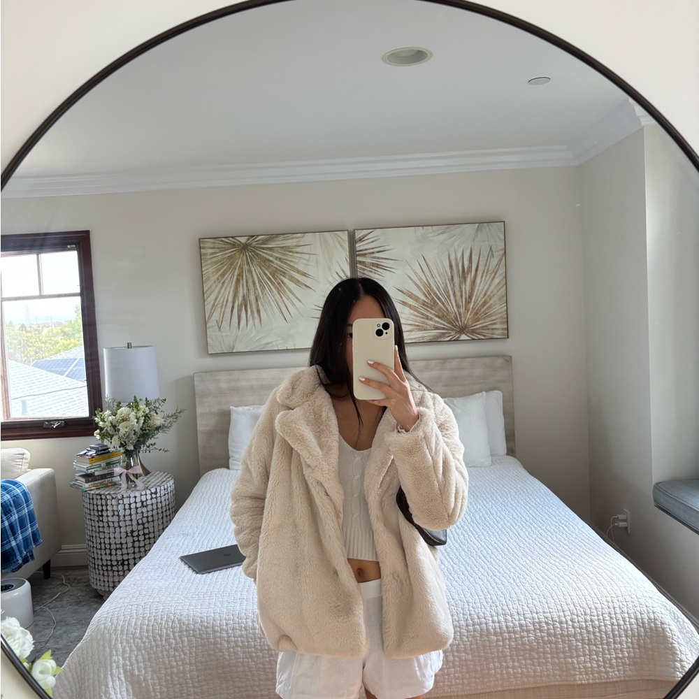 Cream Faux Fur Jacket